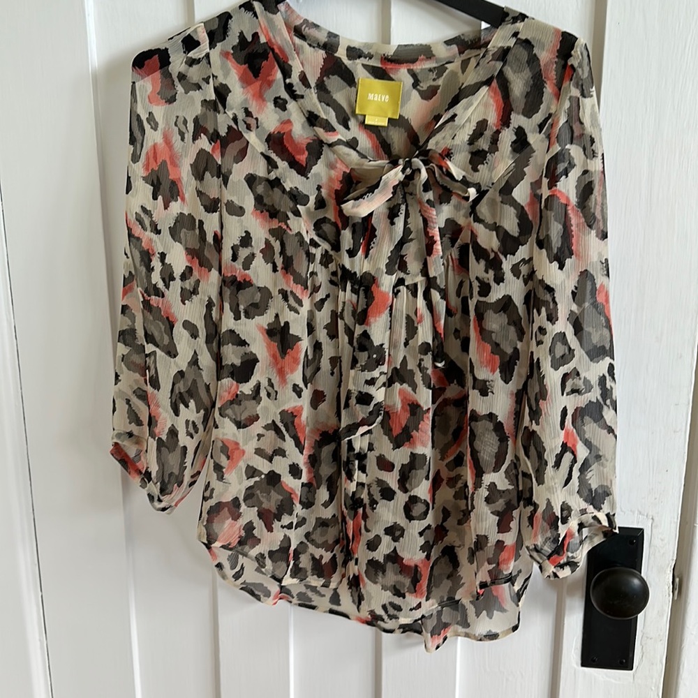 Maeve Anthropologie chiffon blouse size 8
